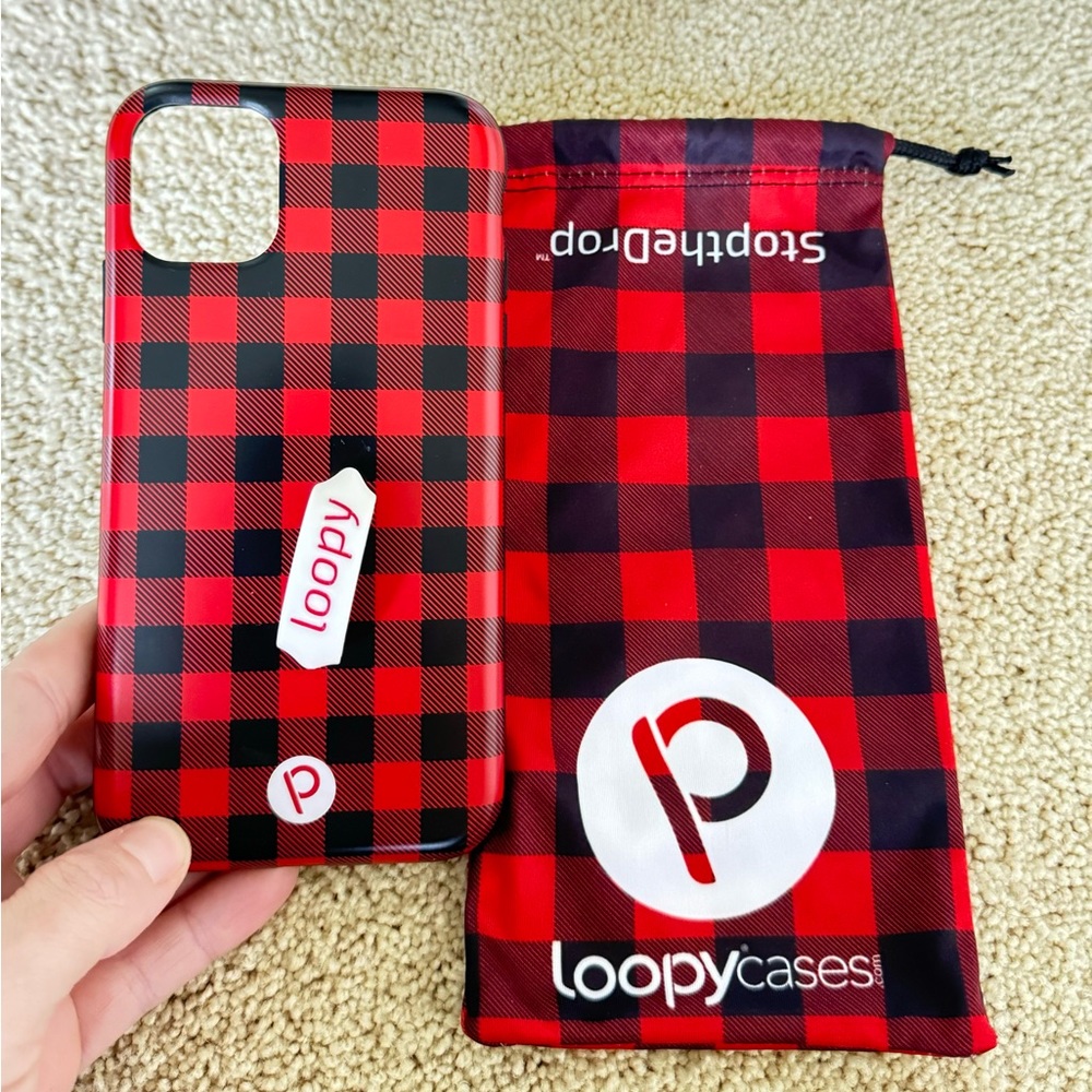 COPY - Loopy iPhone XR Red and Black Plaid Case